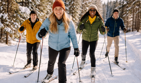 Skiing pleasure in winter landscape (1)
